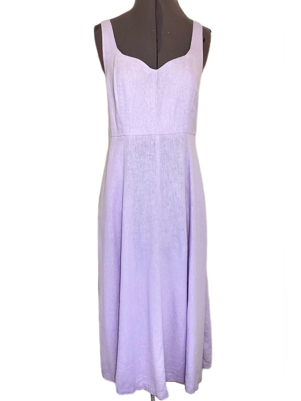 Old Navy Fit & Flare Sleeveless Linen Blend Midi Dress M